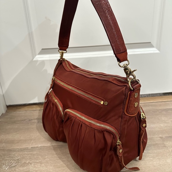 MZ Wallace Burgundy Nylon Shoulder Bag - Picture 2 of 6